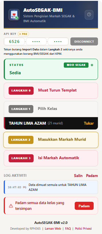 Paparan utama extension
