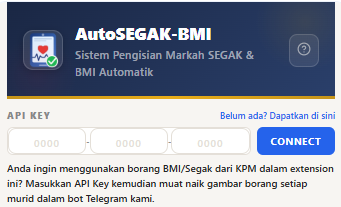 API Key belum disambung