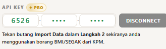 API Key berjaya disambung