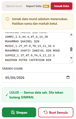 Semak data